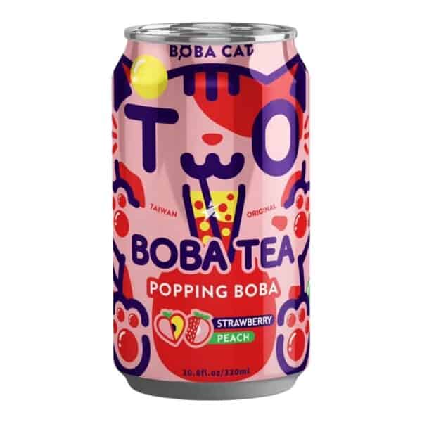 Boba Cat Boba Tea- Strawberry peach 320ml